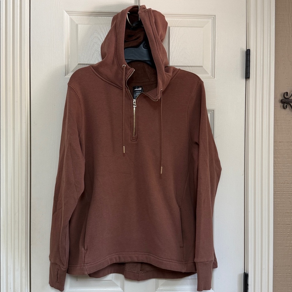 Avia brown pullover Fleece  with hood